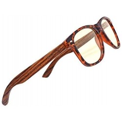 Round Bamboo Wood Sunglasses with Polarized Lens Sunglasses Wood Sunglasses For Men SD6410 - Transparent 1 - CC1882HDRD2 $12.57