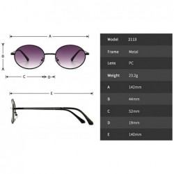 Oval Fashion Retro Men's Punk Oval Metal Frame Designer Ladies Hip Hop Sunglasses - Tea Pink - C21943E27GD $10.16