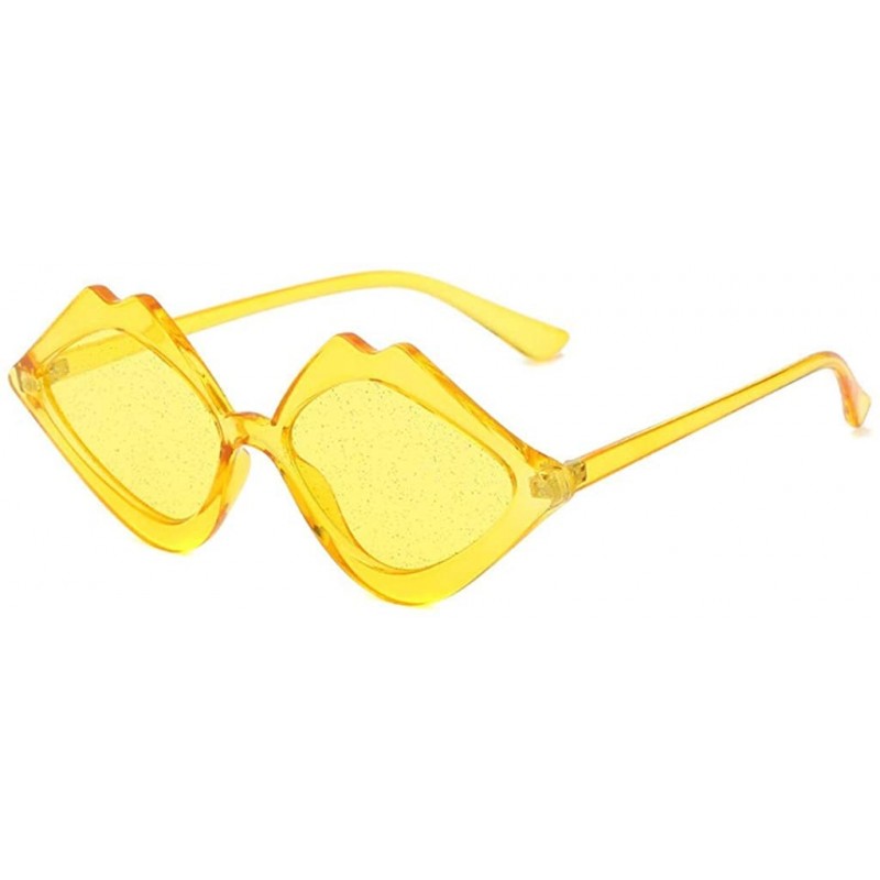 Square New Women Vintage Lip Shape Sunglasses Fashion Eyewear Radiation Protection Casual Glasses - CA18SW9QQ5D $10.43