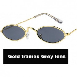 Sport Sunglasses For Man HD Casual Cool Metal Oval Glasses 2018 New Fashion - Gold Frames Grey Lens - CK18D6M725K $9.11