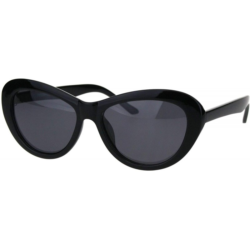 Butterfly Womens Polarized Designer Fashion Plastic Butterfly Light Weight Sunglasses - All Black - CB18H6RDGG4 $8.68