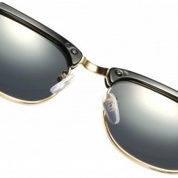 Semi-rimless Unisex HD TAC Polarized Aluminum Sunglasses Vintage Sun Glasses UV400 Protection For Men/Women - H - CX198O9TNO9...