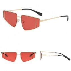 Square Irregular Sunglasses Fashion Vintage Eyeglasses - Red - C818S4XLXUC $9.30