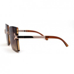 Butterfly Womens 90s Elegant Chic Fashion Mod Minimal Fashion Sunglasses - Gold Brown - CR195SKCRDE $9.33