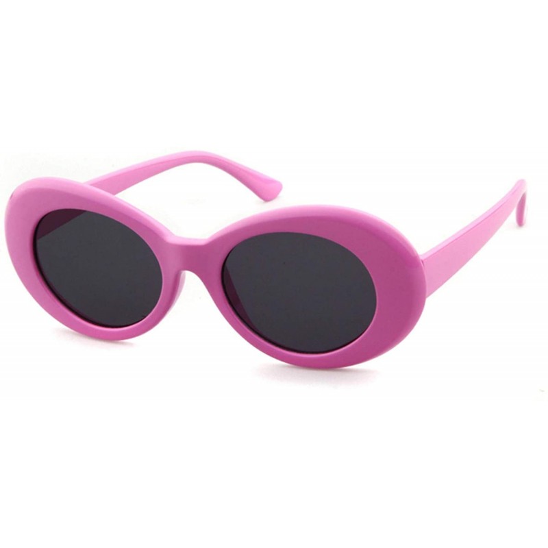 Wayfarer UV400 Clout Goggles Bold Retro Oval Mod Thick Frame Sunglasses - Pink Frame&black Lens - CH18D3C4S44 $10.25