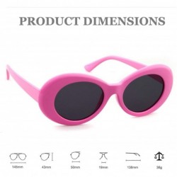 Wayfarer UV400 Clout Goggles Bold Retro Oval Mod Thick Frame Sunglasses - Pink Frame&black Lens - CH18D3C4S44 $10.25