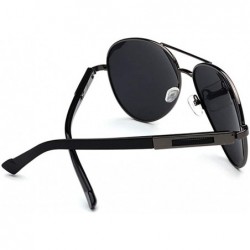 Oversized Men's Double Beam Metal Polarized Goggles Large Frame Driver Driving Sunglasses UV400 - Gun Gray - C818NWY7SIA $8.69