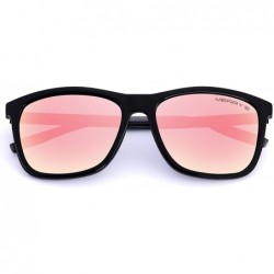 Wayfarer Unisex Polarized Aluminum Sunglasses Vintage Sun Glasses For Men/Women S8286 - Pink Mirror - C718L65H3YC $10.68