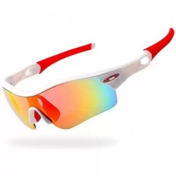 Sport 5 Lens Combo Cycling Bike Sports Color Sun Glasses - 4 Choose - A-White - CM18Y4D2U54 $15.60