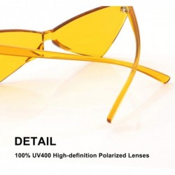 Rimless Triangle Rimless Sunglasses One Piece Colored Transparent Sunglasses For Women and Men - Orange - CA18LAMCLH0 $7.60