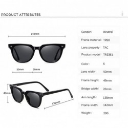 Goggle Classic Square Sunglasses Polarized Glasses for Men Women Goggles UV400 TR3361 - C1 - CZ197U5UNC7 $11.41