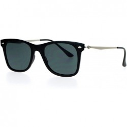 Wayfarer Unisex Designer Fashion Sunglasses Thin Light Rectangular Horn Rim Shades - Black Silver - CL1882YLA87 $10.57