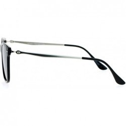 Wayfarer Unisex Designer Fashion Sunglasses Thin Light Rectangular Horn Rim Shades - Black Silver - CL1882YLA87 $10.57