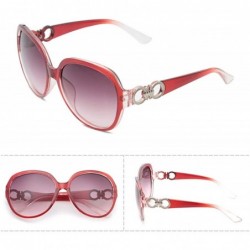 Round Polarized Sunglasses Fashion Glasses Protection - Transparent Red - C818TQX89IU $14.65