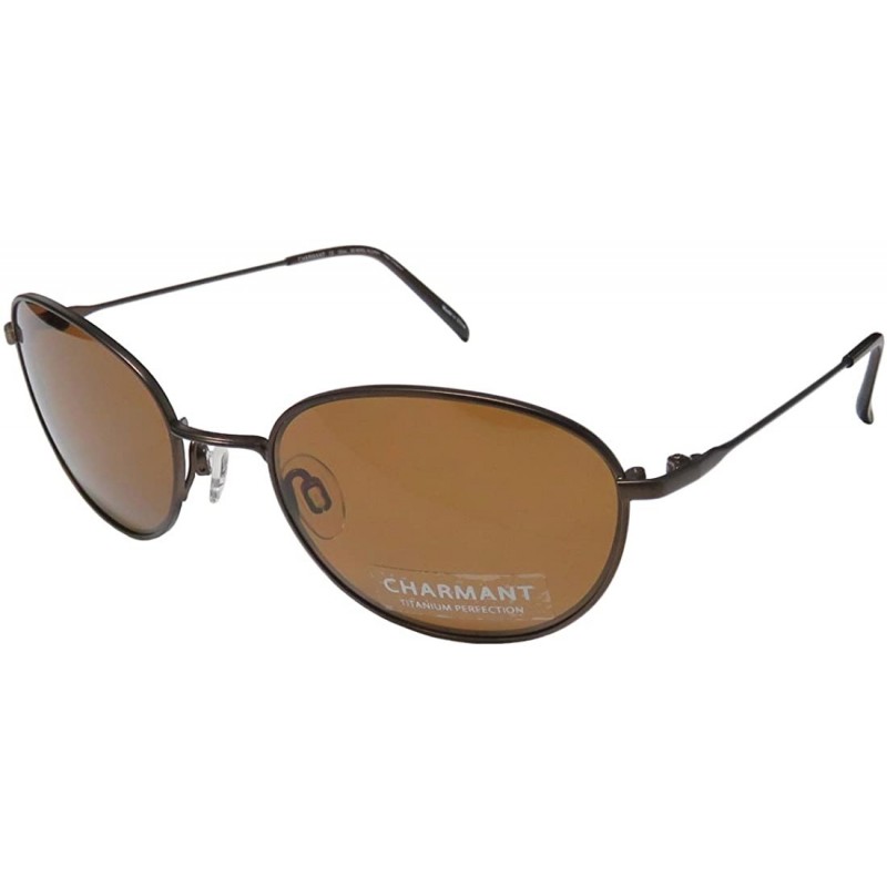 Rectangular Charmant 12255p Mens Designer Full-rim Polarized Lenses Sunglasses/Shades - Brown - CR12993QOCD $27.43