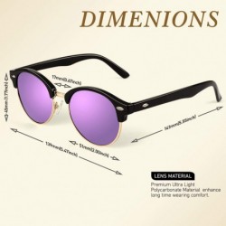 Rimless Classic Semi Rimless Half Frame Polarized Sunglasses for Men Women UV400 - CW196OGZL24 $14.88