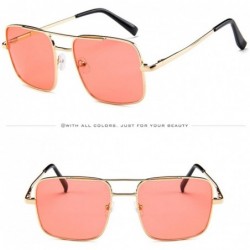 Oversized Sunglasses Vintage Rectangle Oversized Glasses - A - C118QMXTN67 $9.91