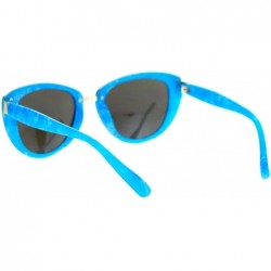 Oval Womens Fashion Sunglasses Oval Cateye Designer Style Shades - Blue Marble - C61876MHDGQ $10.80