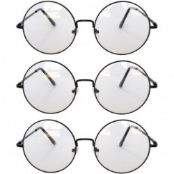 Goggle Set of 3 Pairs Round Retro Vintage Circle Sunglasses Colored Metal Frame Small model 43 mm - CC184Y5DHAR $12.16