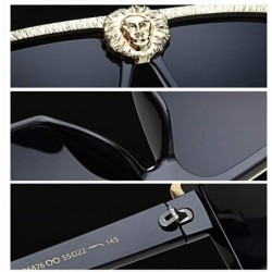 Square Novelty Square Flat Top Super Dark Lenses Gangster Sunglasses Gold Decor - Blcak - CA18Z48WE8K $16.04