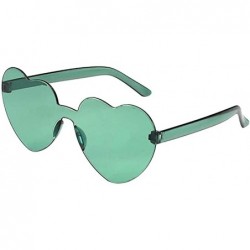 Sport Love Heart Shaped Sunglasses Women PC Frame Resin Lens Sunglasses UV400 Sunglass - Army Green - CT190N36EY2 $11.14