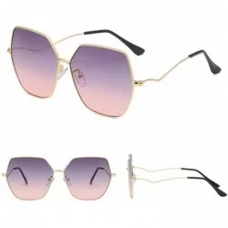 Oversized Oversized Metal Geometric Pentagon-Irregular Large Sunglasses Women Fashion Vintage Sunglasses - H - CY196S0IULS $6.98