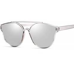 Aviator Oversized Cat Eye Sunglasses Women Luxury Transparent Gradient Sun BlackGray - Blackgray - CV18XAIW33W $9.13