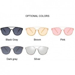 Aviator Oversized Cat Eye Sunglasses Women Luxury Transparent Gradient Sun BlackGray - Blackgray - CV18XAIW33W $9.13