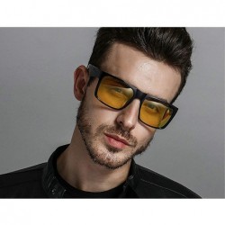 Goggle Nearsighted Night Vision Polarized Sunglasses Men yellow Lens anti-glare Vintage Oversized Myopia Glasses - C418XR2IT2...