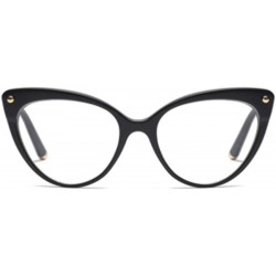 Cat Eye Unisex Retro Plastic Metal Round Full Frame Cat Eye Design Sunglasses - Bring Black - C418T4SOCC5 $12.19