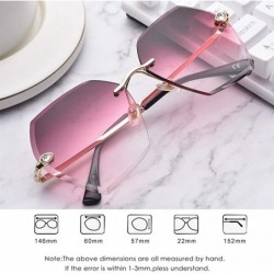 Rimless Sunglasses Polarized Protection Travelling frameless - Gules - CF18UWZN7AO $19.90