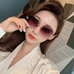 Rimless Sunglasses Polarized Protection Travelling frameless - Gules - CF18UWZN7AO $19.90