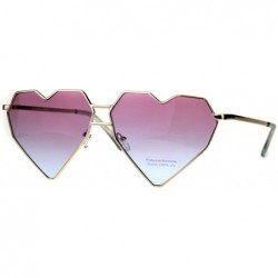 Rectangular Womens Squared Heart Shape Oceanic Gradient Lens Sunglasses - Pink Blue - C1180HCCYME $13.27