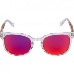 Wayfarer Clear Acetate Sunglasses with Polarized Lens in Wood Display Box - CR19485XW59 $49.48