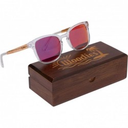 Wayfarer Clear Acetate Sunglasses with Polarized Lens in Wood Display Box - CR19485XW59 $49.48