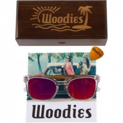 Wayfarer Clear Acetate Sunglasses with Polarized Lens in Wood Display Box - CR19485XW59 $49.48