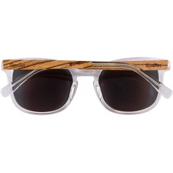 Wayfarer Clear Acetate Sunglasses with Polarized Lens in Wood Display Box - CR19485XW59 $49.48