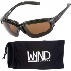 Goggle Polarized Motorcycle Riding Sunglasses Sports Wrap Glasses - Black - Polarized Amber - CR18DTH8H2D $25.99