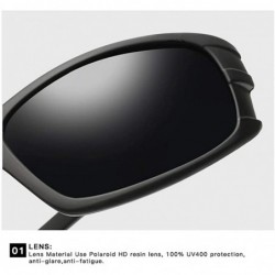 Rectangular Outdoor Polarized Sunglasses-Retro Aviator Shade Glasses-Unisex-Sturdy Frame - B - CW1905ZHTRH $41.93