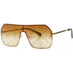 Square Oversized Sunglasses Fashion Sun Glasses Woman Retro Glasses Square Rimless Shield Sunglasses - No.1 - CP18T0A2HEL $14.98