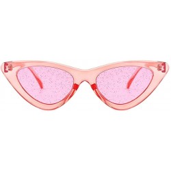 Cat Eye Women's Fashion Cat Eye Jelly Color Sunshade Sexy Vintage sunglasses - Pink - CF18UKGGR09 $9.32