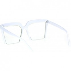 Cat Eye Womens Gold Metal Stud Crop Bottom Oversize Cat Eye Eyeglasses - White - C818STCEL6A $15.36