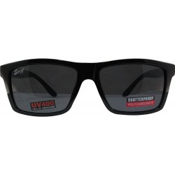 Wayfarer Riot Sunglasses Wayfarer Style Black and Silver Side Stripe Frames Smoke Lens - CL185Q7KUAO $23.41