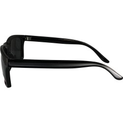 Wayfarer Riot Sunglasses Wayfarer Style Black and Silver Side Stripe Frames Smoke Lens - CL185Q7KUAO $23.41