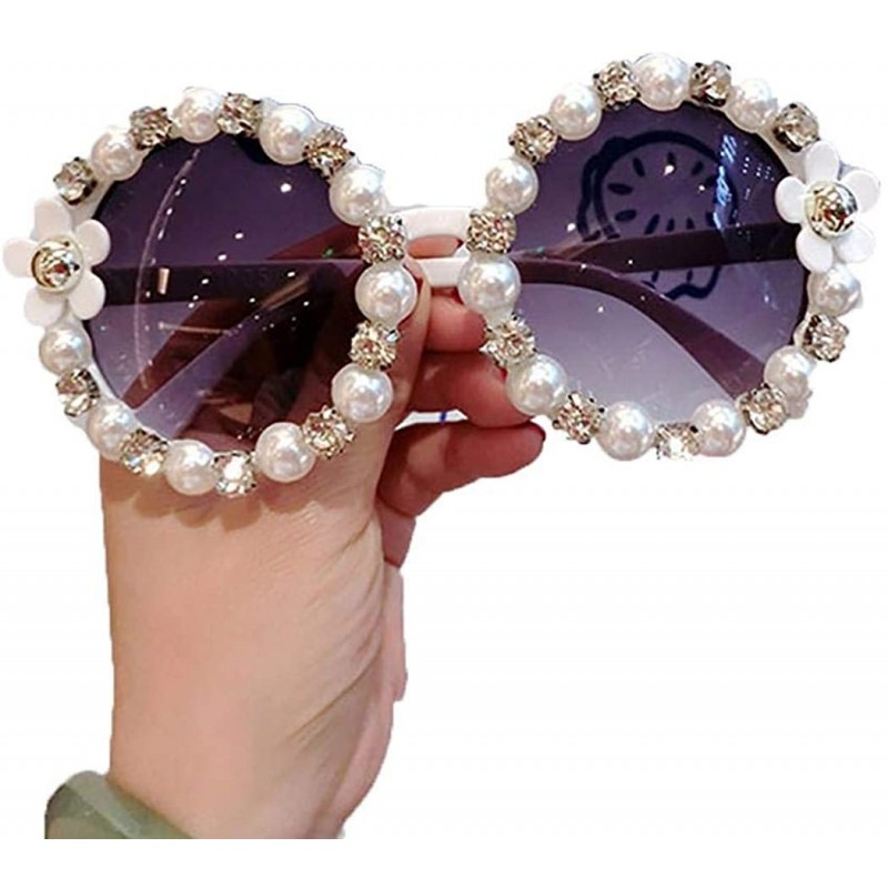 Round Women Fashion Beach Flower Decor Round Frame Sunglasses Sunglasses - Type 8 - CH199HADDEX $33.20