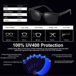 Rectangular rectangular Polarized Sunglasses Unisex Memory-Acetate Frame Luxury Sun Glasses For Men/Women tl3009 - C118WMEUAN...