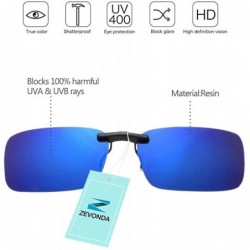 Goggle Clip on Polarised Sunglasses UV400 Fit over Prescription Eyeglasses - Blue - CQ18RD6E2YO $10.17