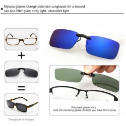 Goggle Clip on Polarised Sunglasses UV400 Fit over Prescription Eyeglasses - Blue - CQ18RD6E2YO $10.17