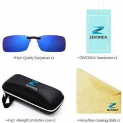 Goggle Clip on Polarised Sunglasses UV400 Fit over Prescription Eyeglasses - Blue - CQ18RD6E2YO $10.17