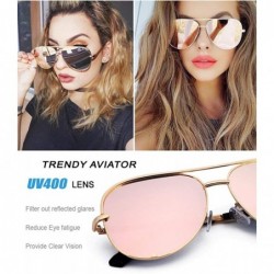 Aviator Mirrored Aviator Sunglasses For Men Women Fashion Designer UV400 Sun Glasses - Gold/Pink Mirrored - CJ18DTKGZOH $13.88
